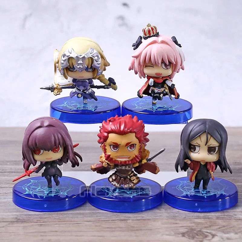 

Fate/Grand Order FGO Jeanne D'Arc Iskandar Scathach Astolfo ZhugeKongming Mini PVC Figures Collection Toys Dolls 5pcs/set