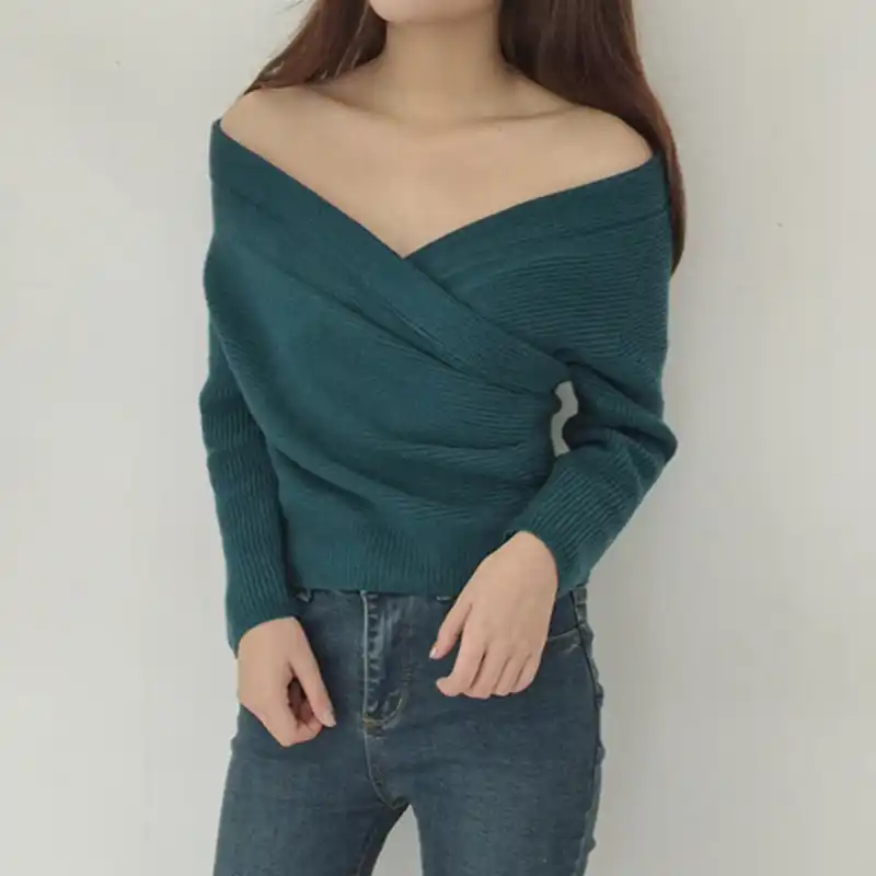 Criss cross off the shoulder sweater Clearance