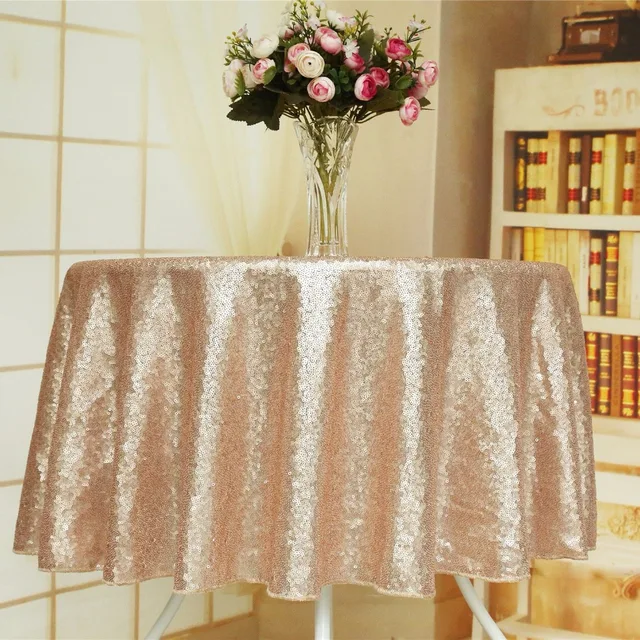 50 Round Champagne Sparkly Sequin Party Tablecloth Fabric 50 Round Champagne Sparkly Sequin Party Tablecloth Fabric Overlay Glitter