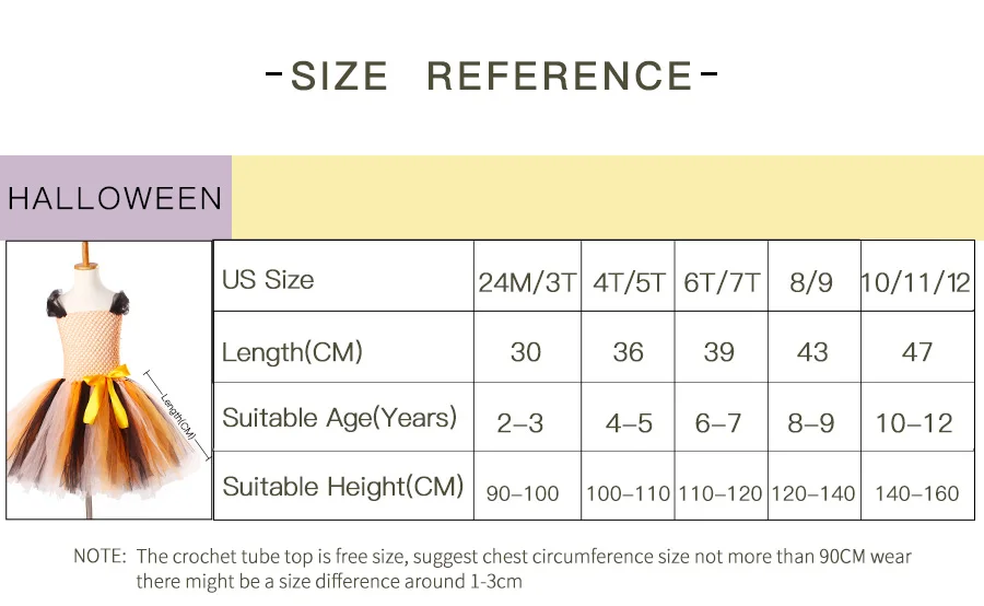 Girls Halloween Tutu Dress with Witch Hat Princess Tulle Kids Carnival Party Costume Knee-Length Handmade Children Clothing (1)