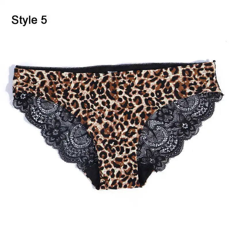 high waist panties Women Sexy Lace Pantie Cotton Seamless Breathable Leopard Sexy Lingerie Ice Silk Fashion Underwear cute panties