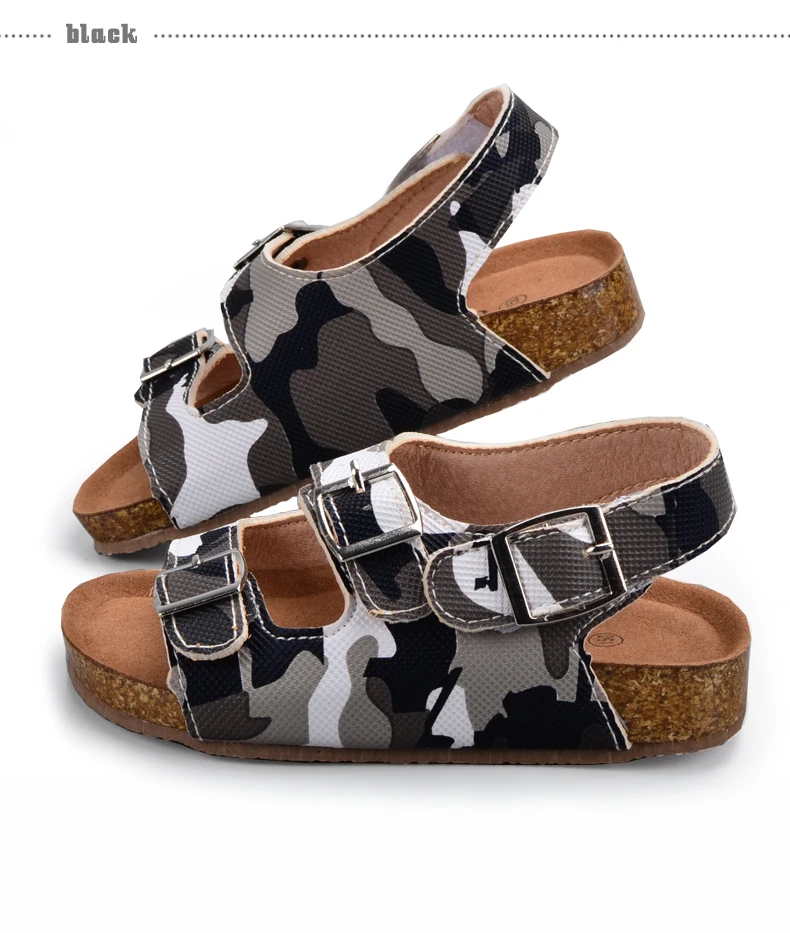 ULKNN Brand Kids Footwear Children School Shoes Boys Girls Sandals Leather Camouflage shoes Casual Apartments baby Sandals (9)