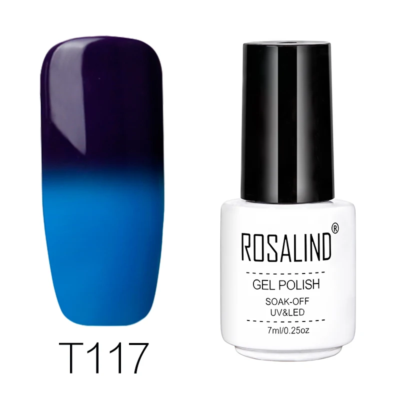 Гель для ногтей ROSALIND 1 S, Гель-лак для ногтей, серия Hybrid Primer с изменением температуры и цвета, ультрафиолетовый, быстросохнущий, для маникюра - Цвет: RCT117