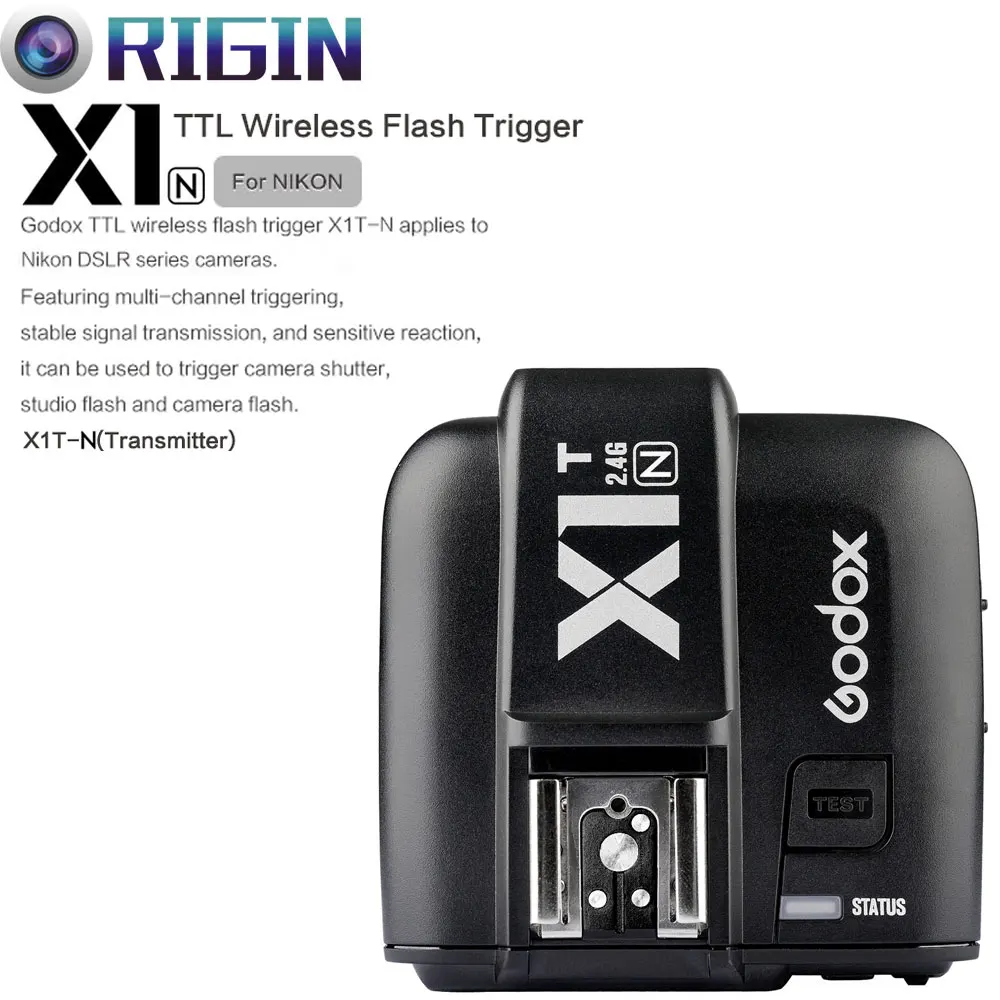 

Godox X1T-N i-TTL HSS 1/8000s 2.4G Wireless X System Power Control Flash Trigger with screen Only the Transmitter For Nikon