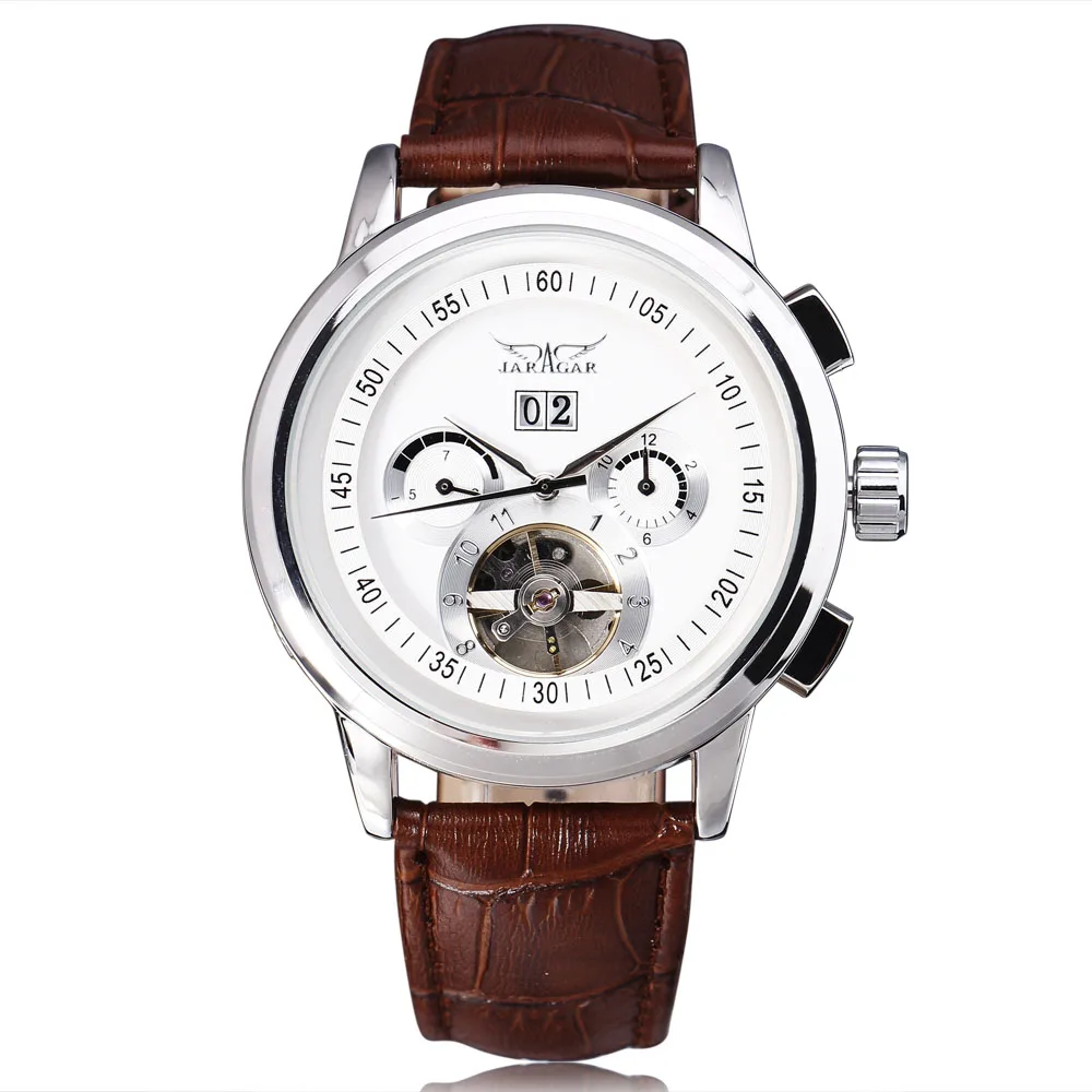 2018 Турбийон Механические Для мужчин автоматического наручные часы лучший бренд класса люкс победитель Для мужчин из натуральной кожи