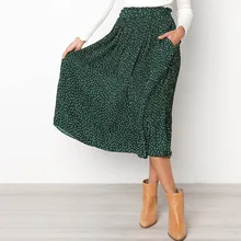 Sisjuly женщины ретро юбки горошек повседневная элегантная партия простой ол дамы опрятный женский черный лето Винтаж длинная юбка