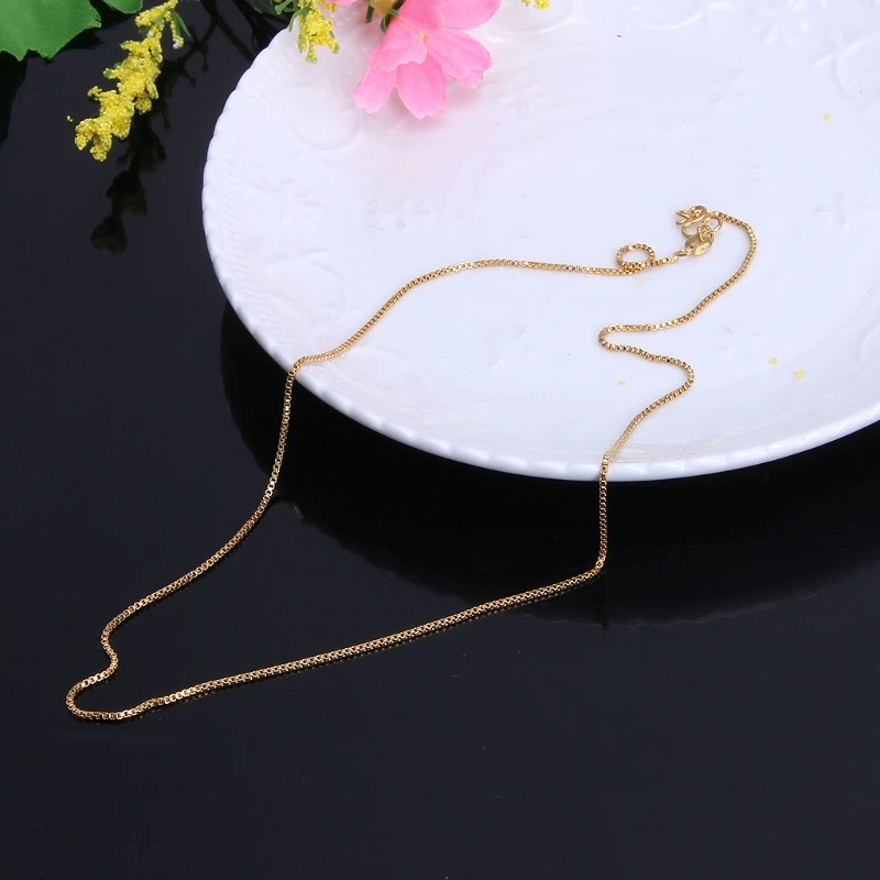 

24K Gold All-match Snake Rope Chain Women Necklace Made Thin For Charms