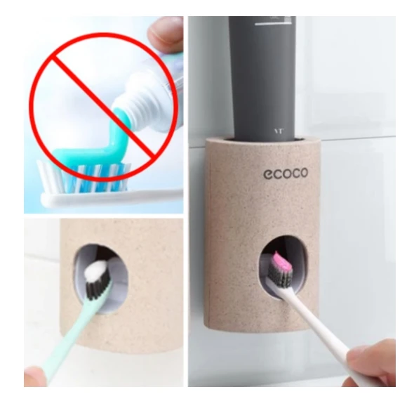 Automatic Toothpaste Dispenser Dust-proof Toothbrush Holder Wall Mount Stand Bathroom Accessories Set Toothpaste Squeezers Tooth