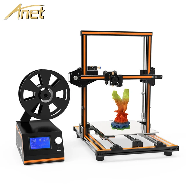 Best Offers Anet Aluminum E12 E10 Reprap i3 impressora 3D Printer DIY Imprimant 3D  Kit Large Print Size Gift Filament SD Card 3D Printer