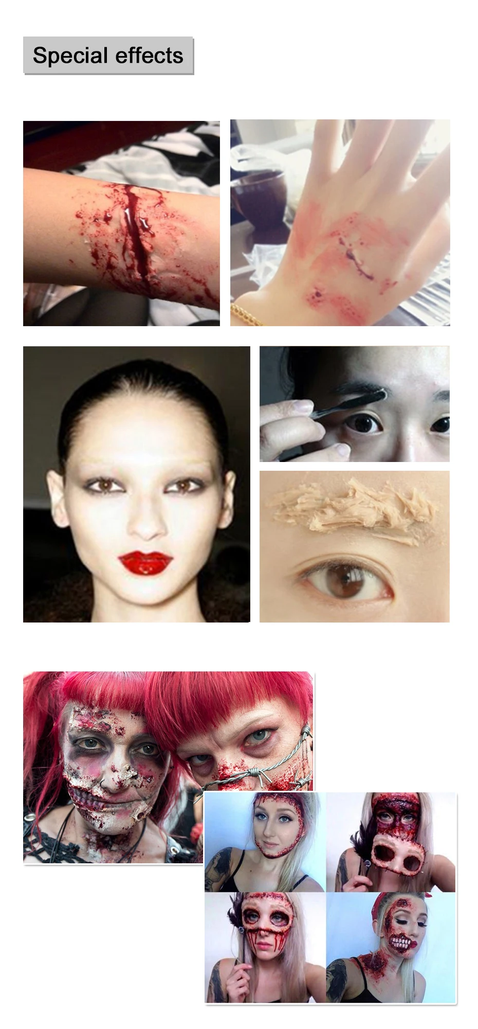 Efek Khusus Stage Makeup Halloween Partai Palsu Luka Bekas Luka