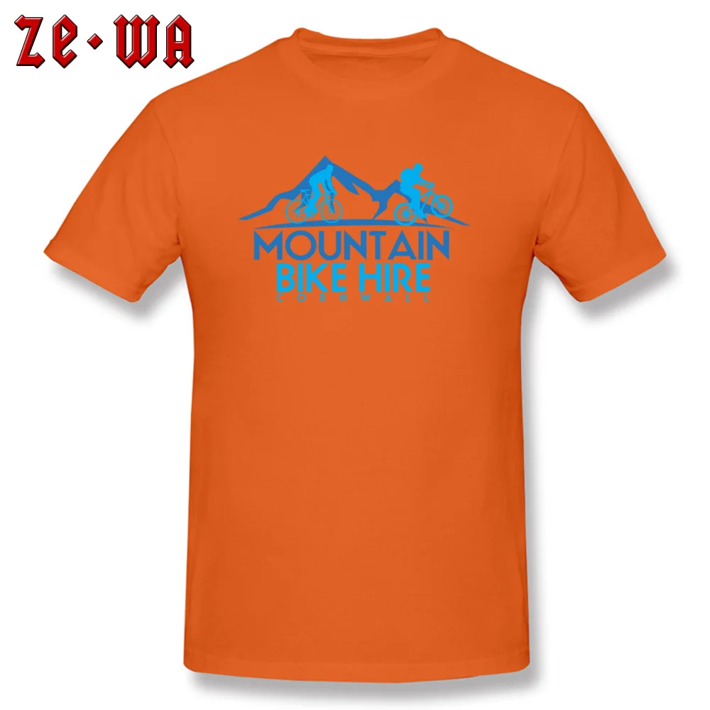 Mountain Biker Logo T-shirts High Quality Short Sleeve Street 100% Cotton Round Neck Young Tees Unique T Shirts Summer Autumn Mountain Biker Logo orange
