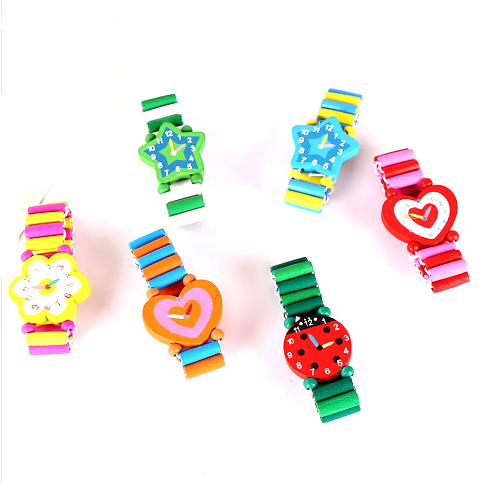 Детские Мультяшные деревянные часы для мальчиков и девочек, студенческие канцелярские подарки, часы-браслет, игрушки, разные цвета, Новинка
