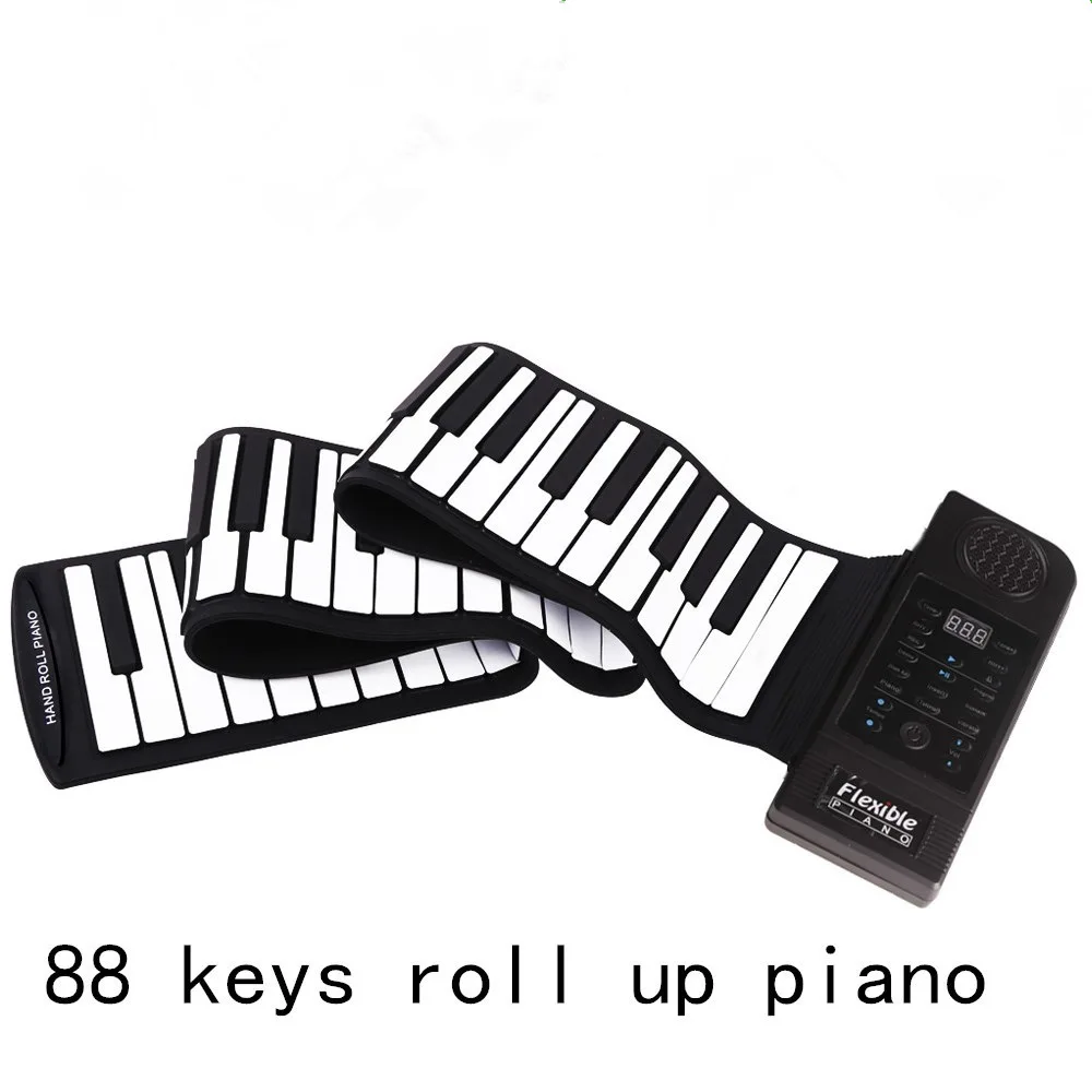 

88 Keys Roll Up Piano Flexible Silicone Folding Electronic Keyboard for Children Student Musical Instrument