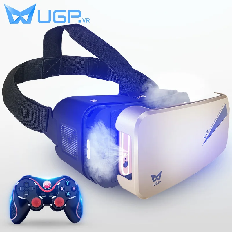 UGP OTG VR Glasses Touch Control 3D Virtual Reality Glasses Helmet With Bluetooth Gamepad For 3.5 - 6.0 inch Android SmartPhone caraok v12 android 4 4 all in one 3d vr virtual reality glasses allwinner h8 quad core 2g 16g support wifi bluetooth otg f19631