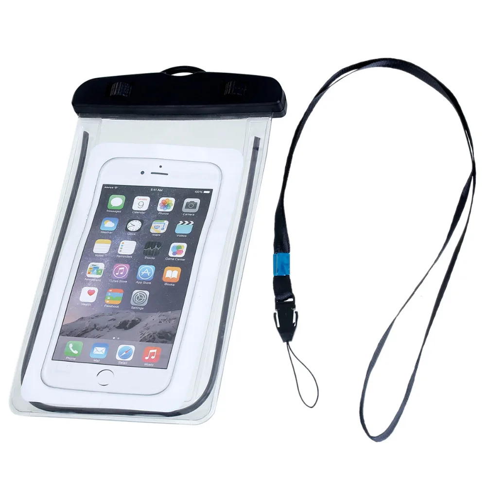 Милые переносной водонепроницаемые телефон сумка для хранения световой подводный Чехол черный держатель значка чехол для iPhone 5 5S 6 6 s 7