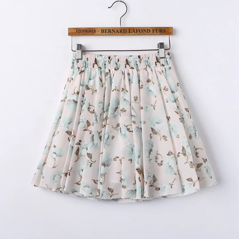 

Plus Size Women Skirts Floral Printed Chiffon Skirt S--3XL Big People Skirts Summer New Arrived