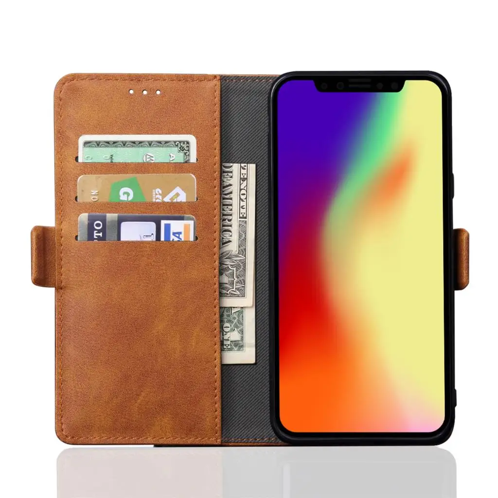 Флип чехол для iPhone XS Max кожаный Роскошный кошелек деловой винтажный Чехол книжка