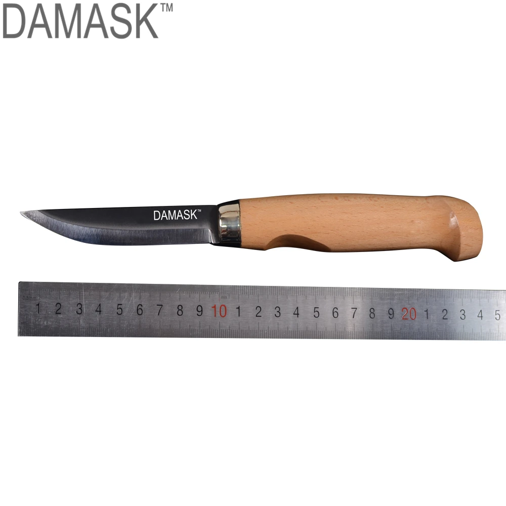 

DAMASK 440C Fixed Blade Fishing Knife Outdoor Survival Knife Hunting Camping Tools EDC Tactical Knife Wood Handle With Cover