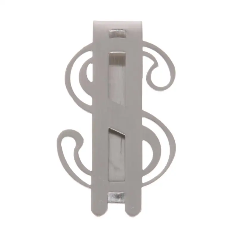 

2018 Men Metal Money Clip Stainless Steel Dollar Pattern Wallet Clip Name Card Clips Cash ID Credit Card Clips Wallet Purse