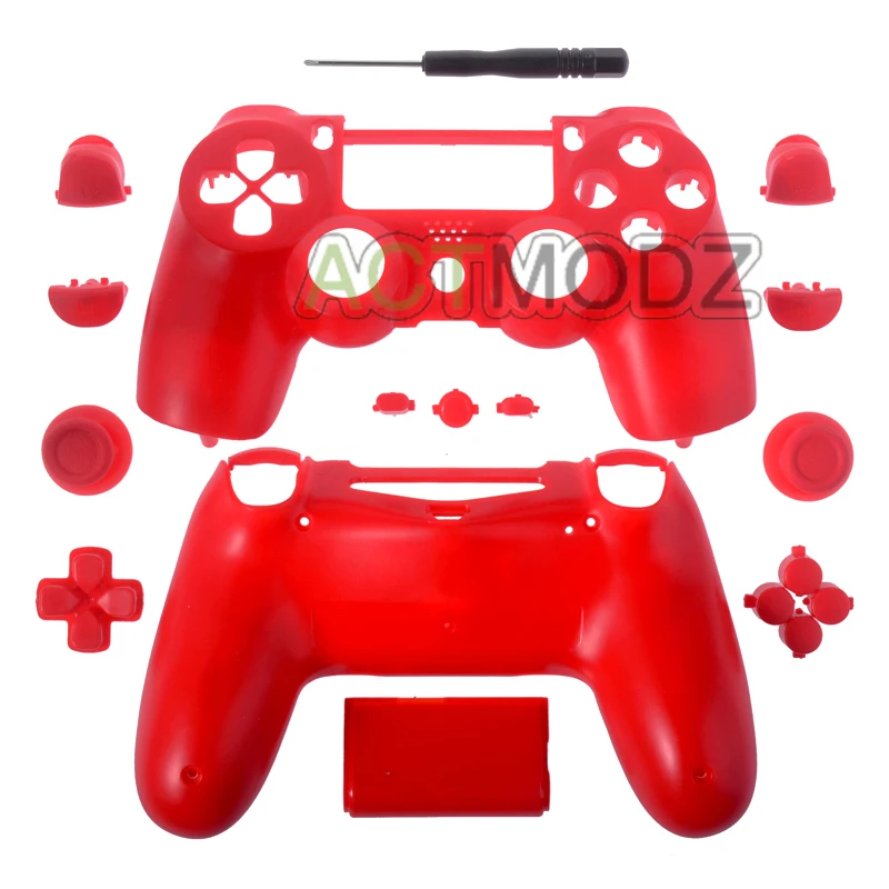 

Solid Red Full Set Shell Case Buttons Repair for PS4 Controller