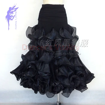 

New style Ballroom dance costumes sexy spandex crimping ballroom dance skirt for women ballroom dance skirts S-4XL