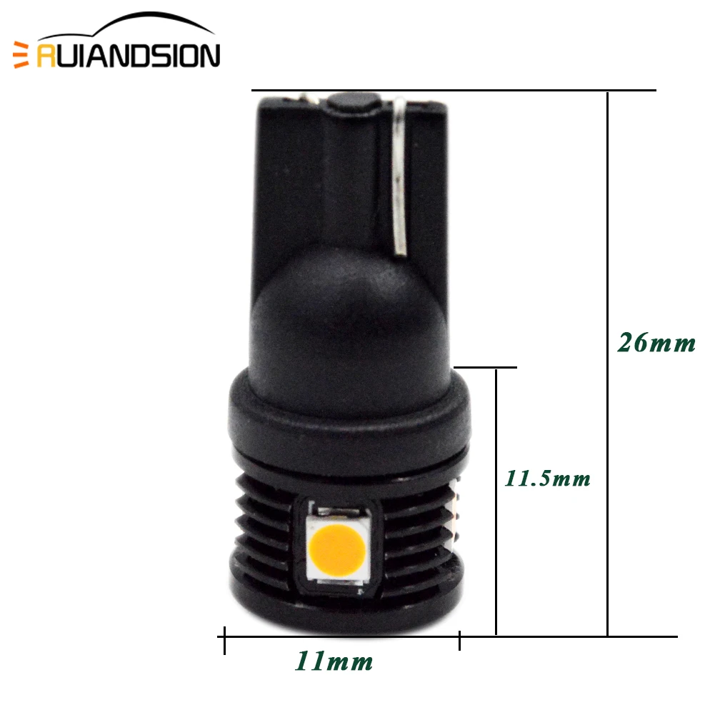 10x белого и желтого цвета T10 194 175 168 2835 6-3030SMD 12-24V светодиодный Замена лампы для автомобиля Купол Лицензия карта лампа Автомобильные стояночные огни 1 Вт
