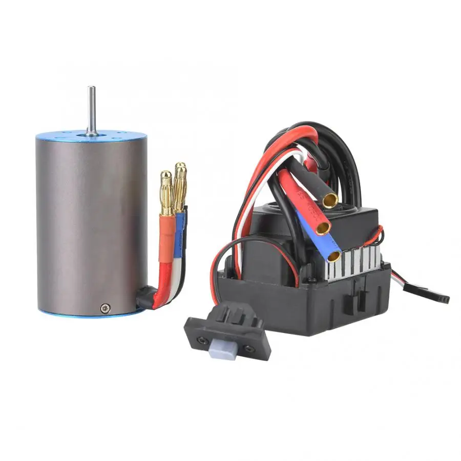 

4 Pole 12 Slot Hi-Torque 3656 3200KV Motor & 60A Waterproof ESC Speed Controller Combo Fit 1/10 RC Racing Car Track Part