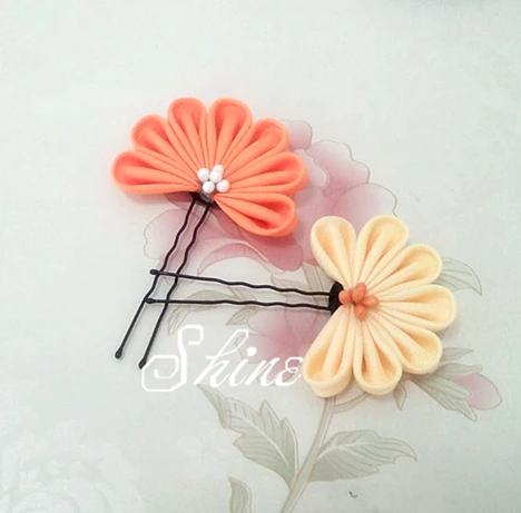 

Japanese Headwear Traditional Style Kitty Geisha Canvas Fan U Type Hair Sticks Headdress Customized