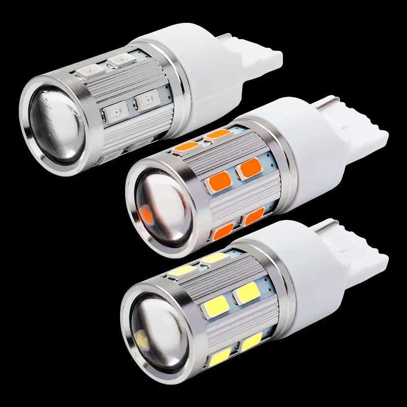 1 шт. супер яркий T20 W21W 7440 16 Светодиодный 5630 5730 проектор smd объектива авто тормоз