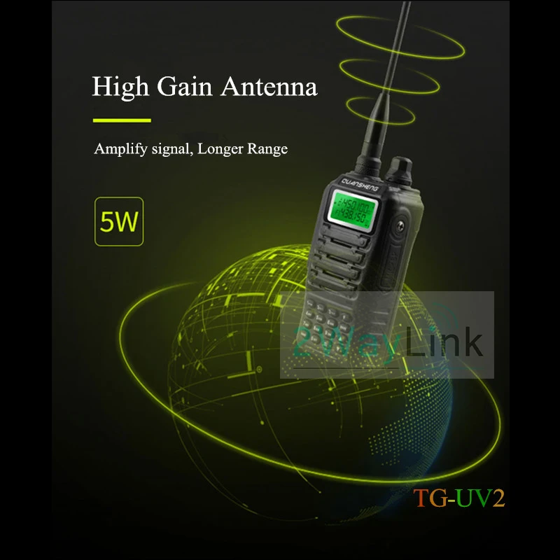 Высококачественная Двухдиапазонная рация QUANSHENG TG UV2 Ham 5 Вт VHF UHF SUPERHETERODYNE