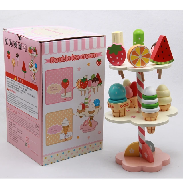Baby Toys Simulation Magnetic Ice Cream Wooden Set Pretend Play Baby Toys Simulation Magnetic Ice Cream Wooden Set Pretend Play Kitchen Food Infant