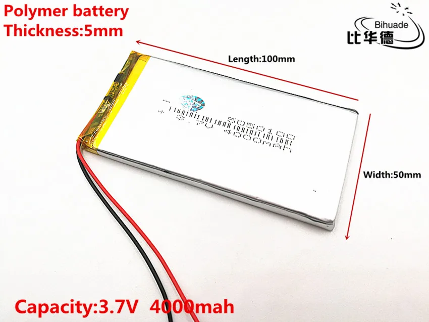 5 pçs lote 5050100 3.7 V 4000