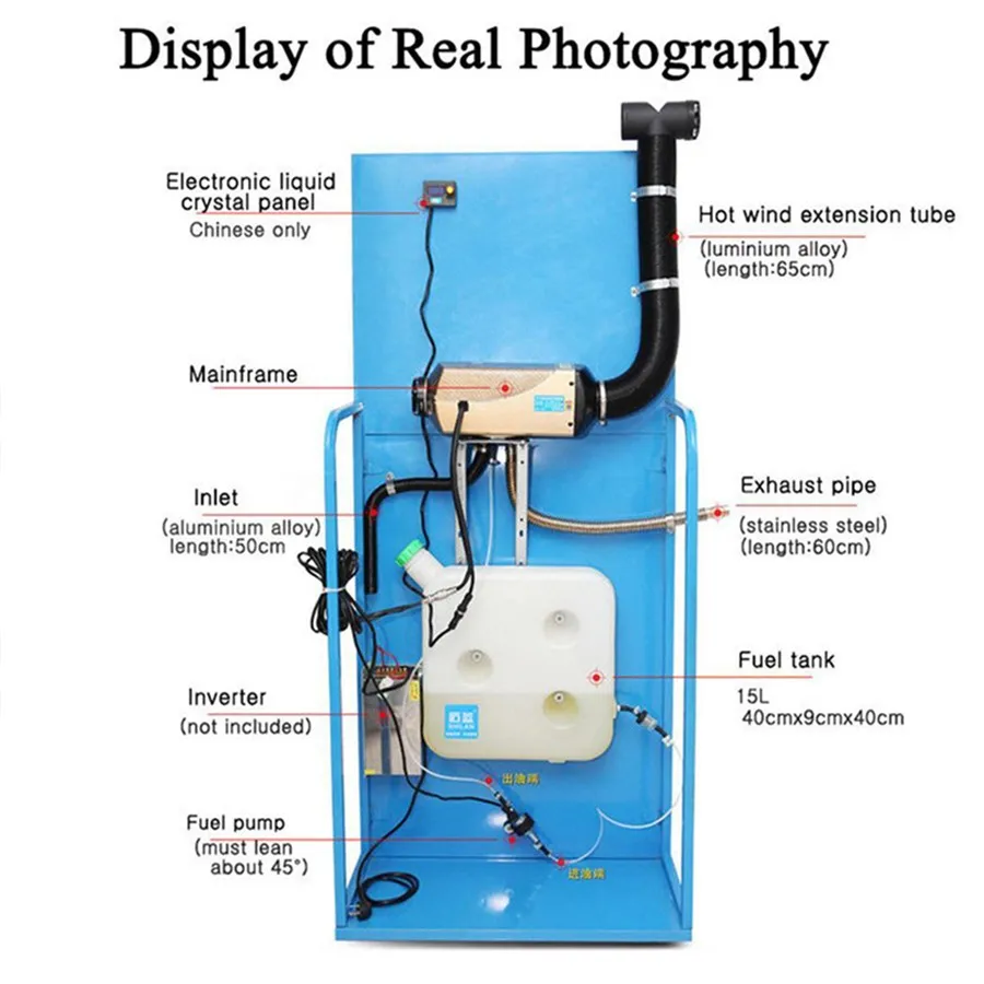 Универсальный 12 В 5KW воздуха дизель обогреватель с глушитель 10L бак для грузовых Лодка Автомобильный прицеп ручка