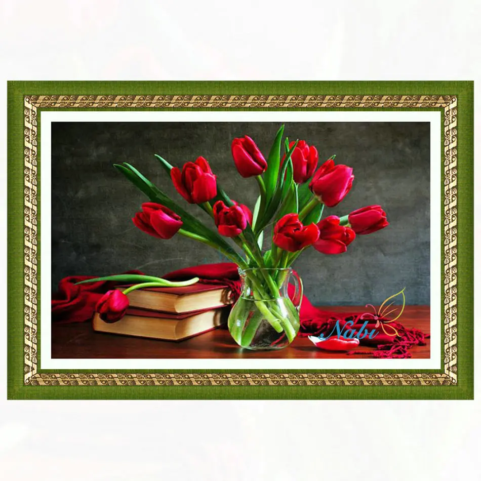 

Square diamond mosaic painting diamond embroidery cross stitch Vase flower - 5d diy full rhinestones icons sale 220KK