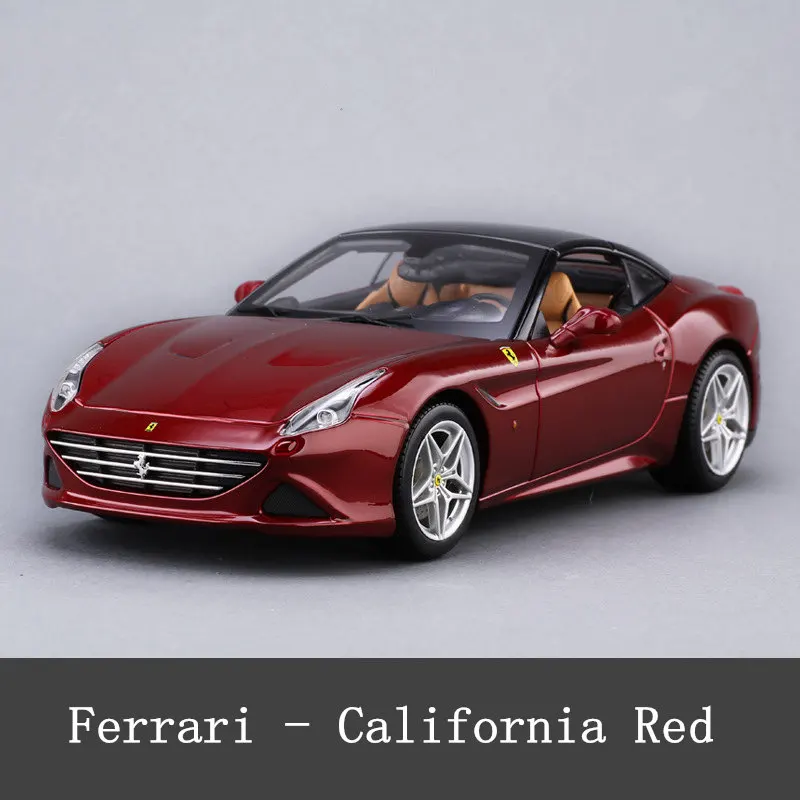 Bbuargo Ferrari 1:24 имитация сплава супер Игрушечная модель автомобиля 34 стиля для с управлением на рулевом колесе переднее рулевое колесо игрушечный автомобиль - Цвет: California Red