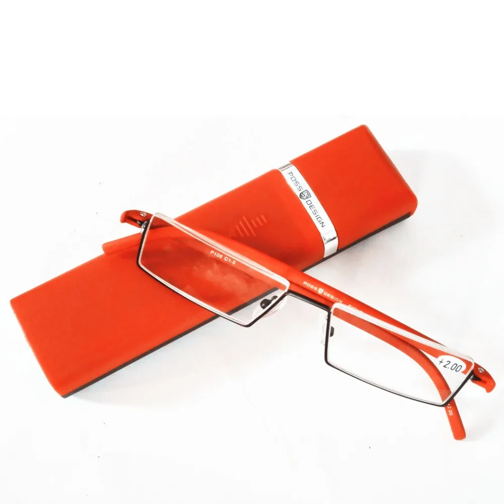 New German High quality TR90 Frame Reading Glasses Black Red Color Half