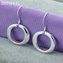 Free Shipping 925 Sterling Silver Earrings For Women, O Earrings Hanging 925 Silver Drop Earrings Jewelry double r brand new jewelry earrings for women hot sale yellow gold plated 925 sterling silver drop earrings case04266sc 2