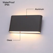 Современный светодиодный наружные настенные лампы лампа для крыльца веранды Водонепроницаемый IP65 для ванной украшения сада вверх и вниз 10 Вт Светодиодный луч тонкий настенный светильник