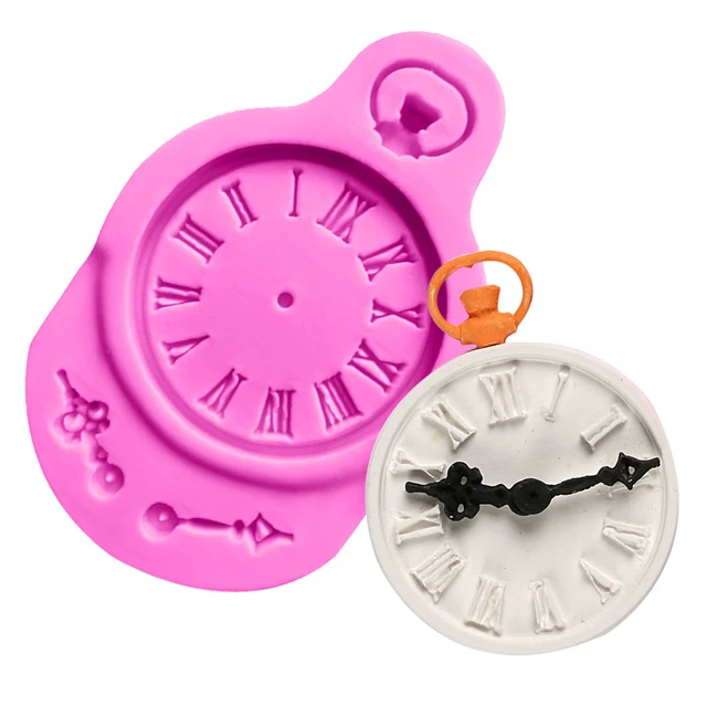 1 PZ Orologio Forma Dello Stampo In Silicone per le Decorazioni della torta stru 1 PZ Orologio Forma Dello Stampo In Silicone per le Decorazioni della torta stru