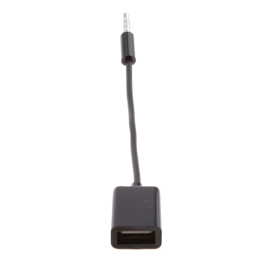 3.5mm 1/8 inch Male AUX Audio Plug Jack to USB 2.0 Female Converter Cable Cord Connect the USB flash driver