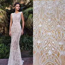 Французская кружевная ткань сетка с блестками тонкая ткань для свадебного платья вышитая ткань, аксессуары для DIY RS932