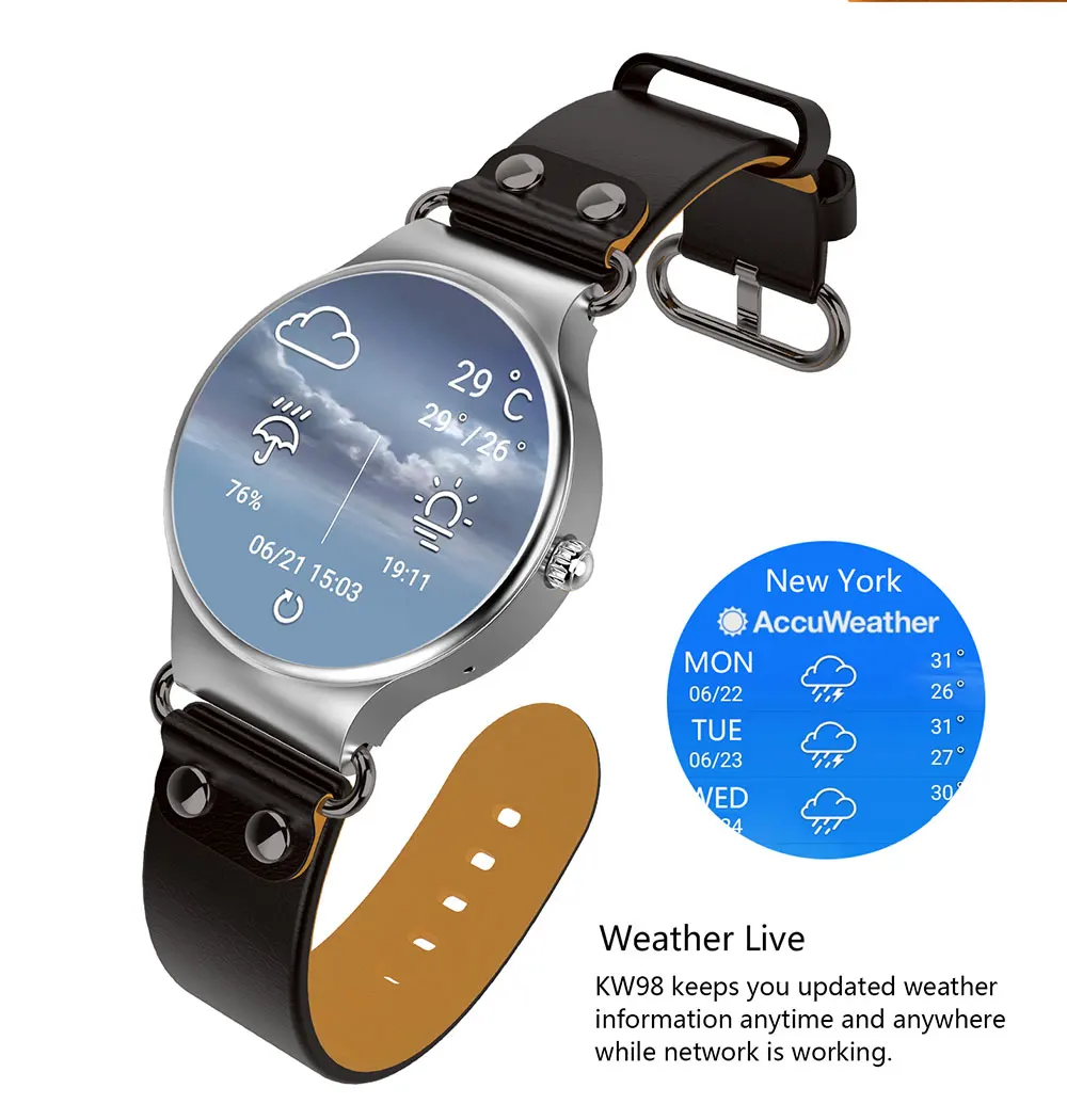 696 KW98 3g Android Smartwatch 8 Гб монитор здоровья спортивные GPS Смарт трекер часы с SIM Bluetooth Wifi для iPhone Andoird