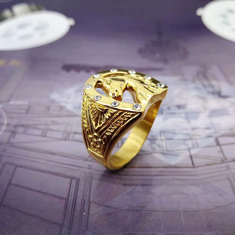 

Drop shipping US Size 8 to 13 Unique Horse Head Ring Stainless Steel Cubic Zirconia Jockey Club Ring Men The Derby Stallion Gift