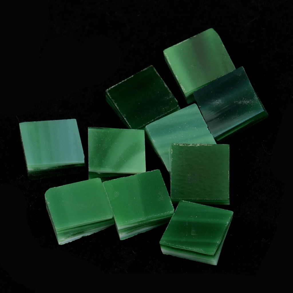 500 Piece Square Glass Mosaic Tiles Vitreous for Mosaic Making Art Craft 10x10mm Green Red Yellow