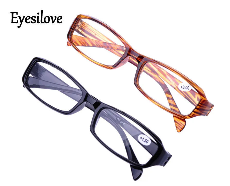 Eyesilove дешевые модные очки для чтения женщин и мужчин пластиковые Пресбиопия + 100 150