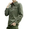 Military Style Women Army Green Shirt With Epaulets Long Sleeve Turn Down Collar Ladies Embroideried Casual Shirts Army Shirt ► Photo 3/6