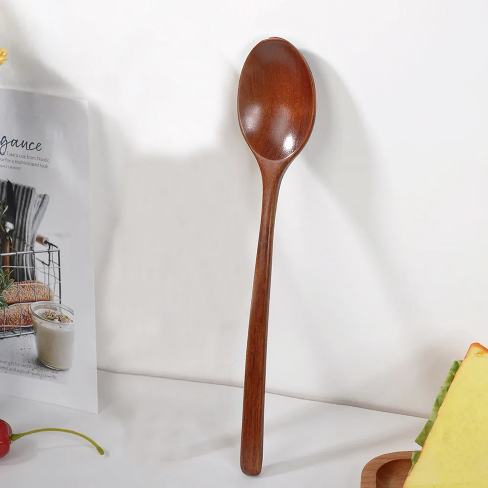 

Wooden Spoon Fork Bamboo Kitchen Cooking Utensil Tools Soup-Teaspoon Tableware hot sale soup spoon quality home colher concha