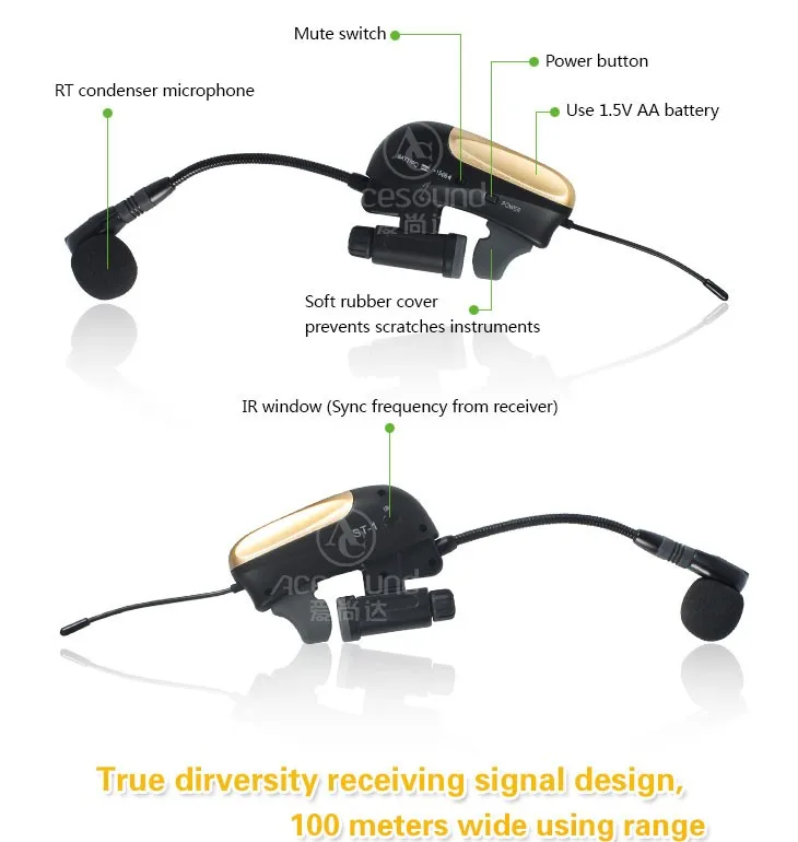 ACEMIC PR-8/ST-1 профессиональная антенна для сцены Разнообразие беспроводной саксофон микрофон на раструб системы