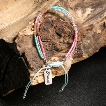 MOON GIRL цветной бисер Многослойные Blessed Charms bracelets для женщин Мода Тренд Boho дружба девушки браслеты Femme - Окраска металла: 9