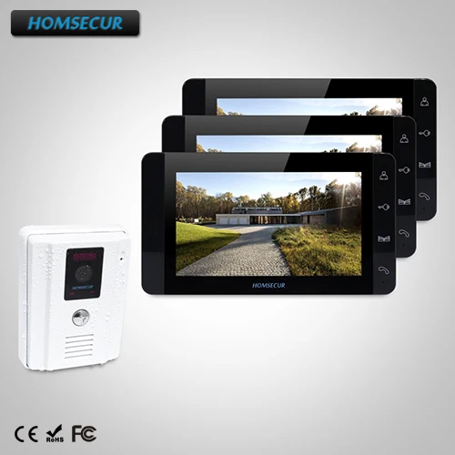 

HOMSECUR 7" Video Door Phone Intercom System+White Camera for House/Flat TC011-W + TM703-B